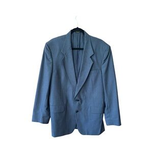 Oscar de la Renta Blue/Gray Wool Blazer